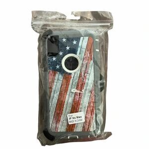 🌸iPhone Xs Max Heavy Duty Case w/‎ Clip USA FLAG🌸
